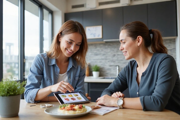 Nutrizionista che spiega un piano alimentare